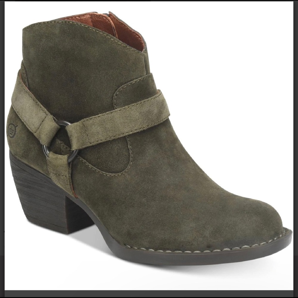 Born Carmel Harness Suede Ankle Boots sz8M